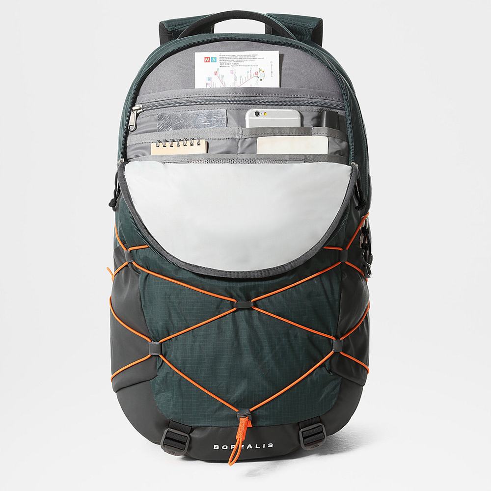 Batohy The North Face BOREALIS Chlapcenske Tmavo Olivovo Zelená Červené Zelene Oranžové | UJG-987635