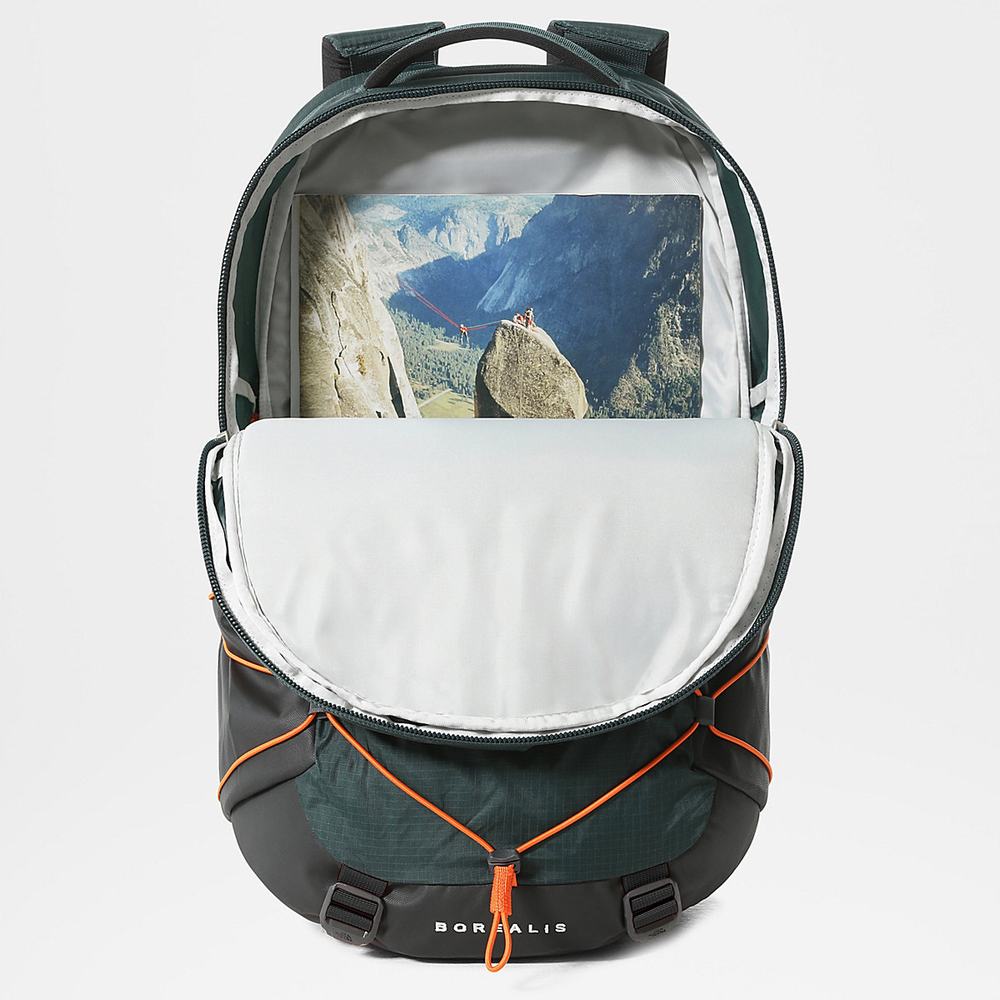 Batohy The North Face BOREALIS Chlapcenske Tmavo Olivovo Zelená Červené Zelene Oranžové | UJG-987635