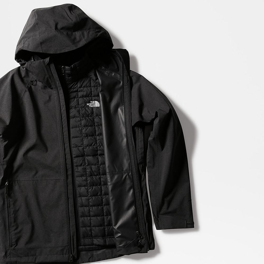 Bunda 3v1 The North Face THERMOBALL™ Eco Triclimate Panske Tmavo Siva Čierne | VNL-497053
