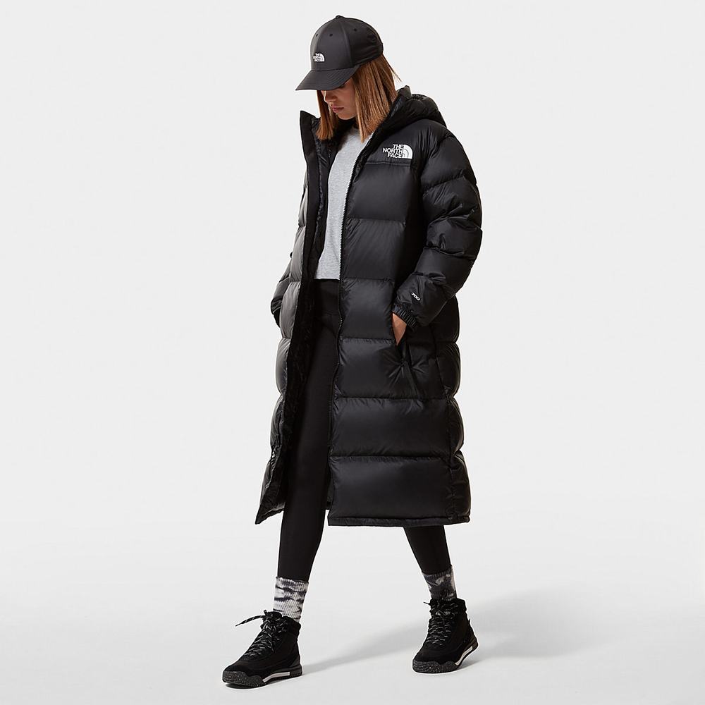 Bundy Parka The North Face Nuptse Belted Long Damske Čierne | RWO-258107