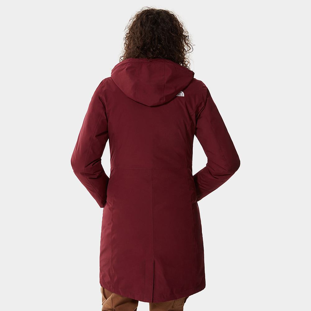 Bundy Parka The North Face Suzanne Triclimate Damske Červené Biele | XHR-753941