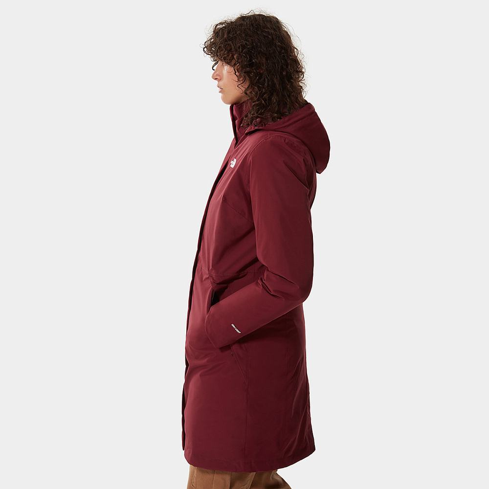 Bundy Parka The North Face Suzanne Triclimate Damske Červené Biele | XHR-753941