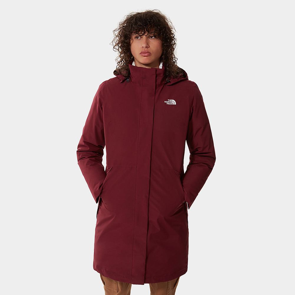 Bundy Parka The North Face Suzanne Triclimate Damske Červené Biele | XHR-753941