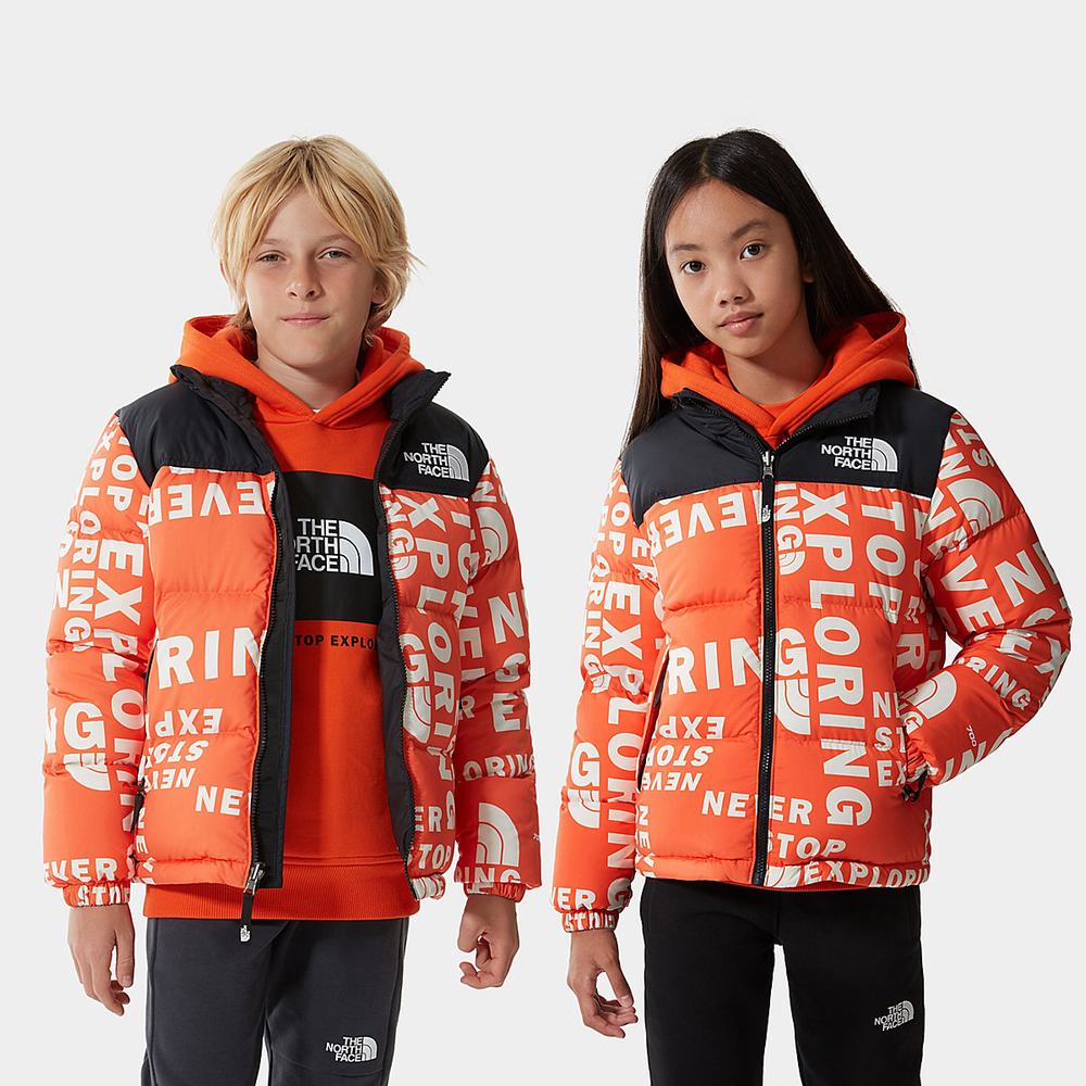 Bundy The North Face 1996 PRINTED RETRO NUPTSE Dievcenske Červené Oranžové | FVJ-394762