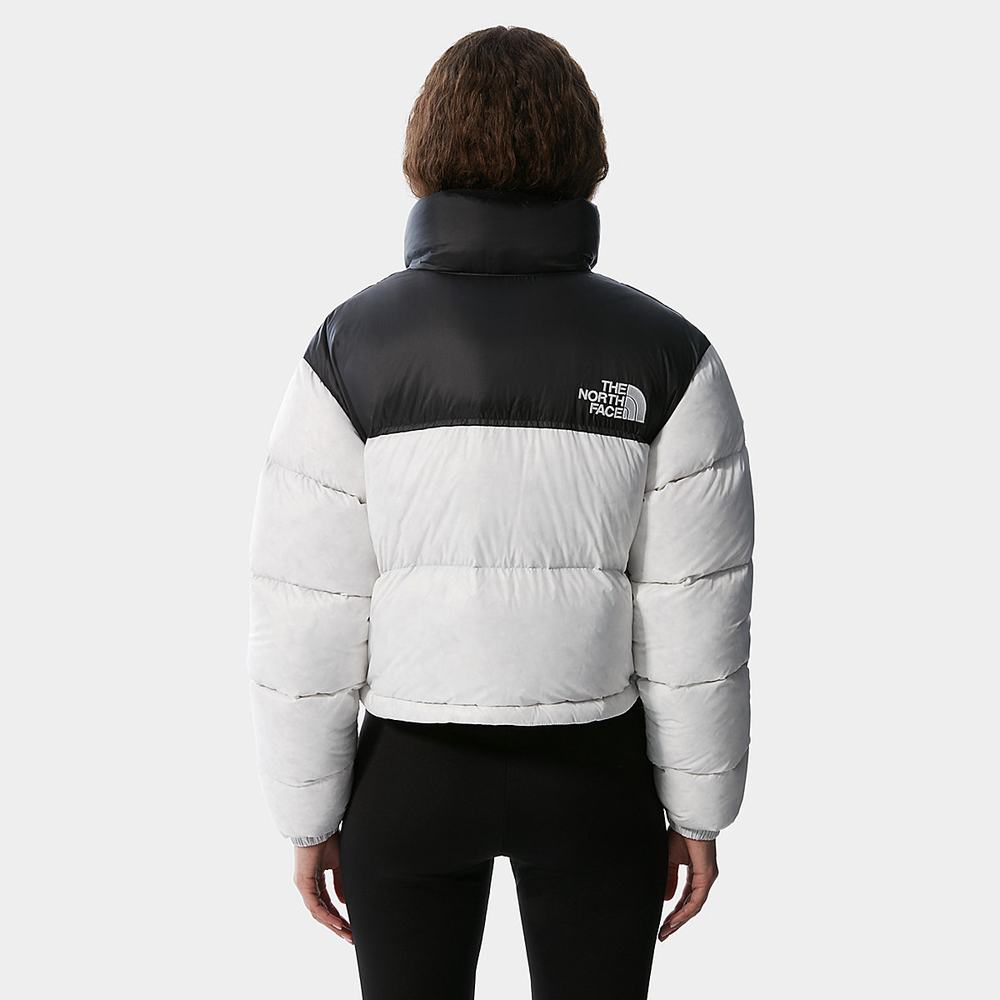 Bundy The North Face Nuptse Kratke Damske Biele Čierne | EYN-698143