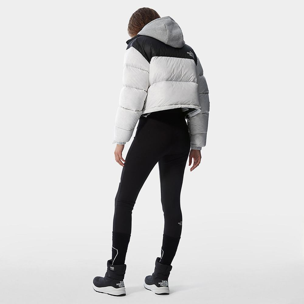 Bundy The North Face Nuptse Kratke Damske Biele Čierne | EYN-698143