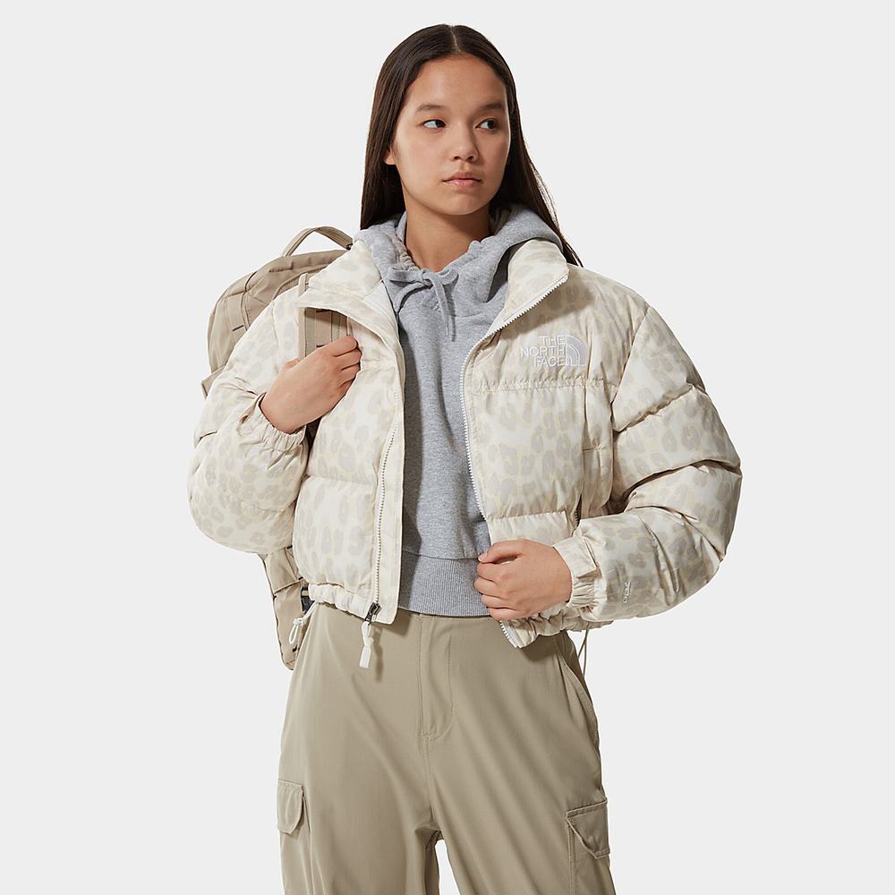 Bundy The North Face Printed Nuptse Kratke Damske Strieborne Siva Leopardie | YMX-746251