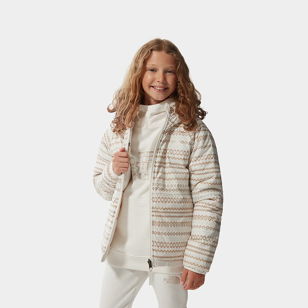 Bundy The North Face Printed Reversible Perrito Insulated Dievcenske Biele Metal | MQY-876251