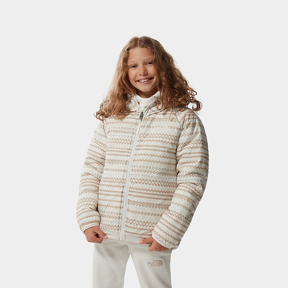Bundy The North Face Printed Reversible Perrito Insulated Dievcenske Biele Metal | MQY-876251