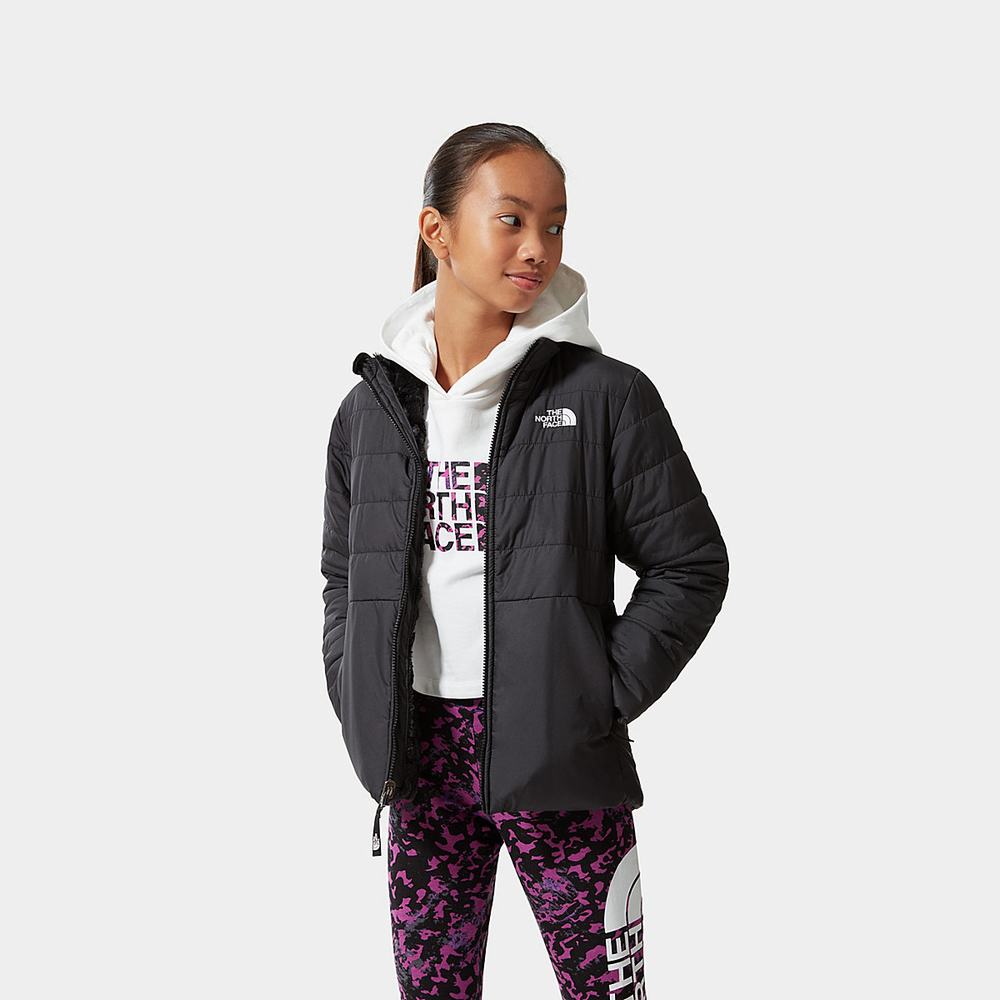 Bundy The North Face Reversible Mossbud Swirl Insulated Dievcenske Čierne | VIT-193548