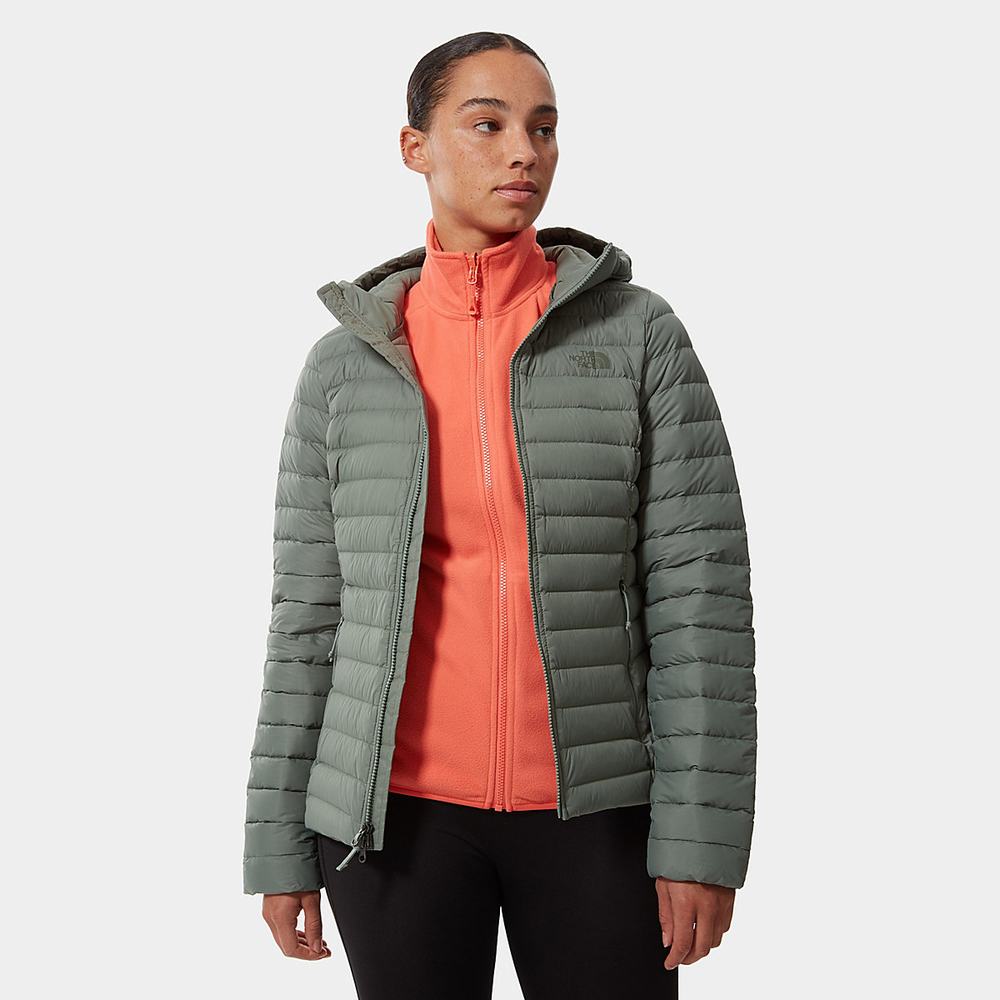 Bundy The North Face Stretch Down S Kapucňou Damske Zelene | SFR-032618