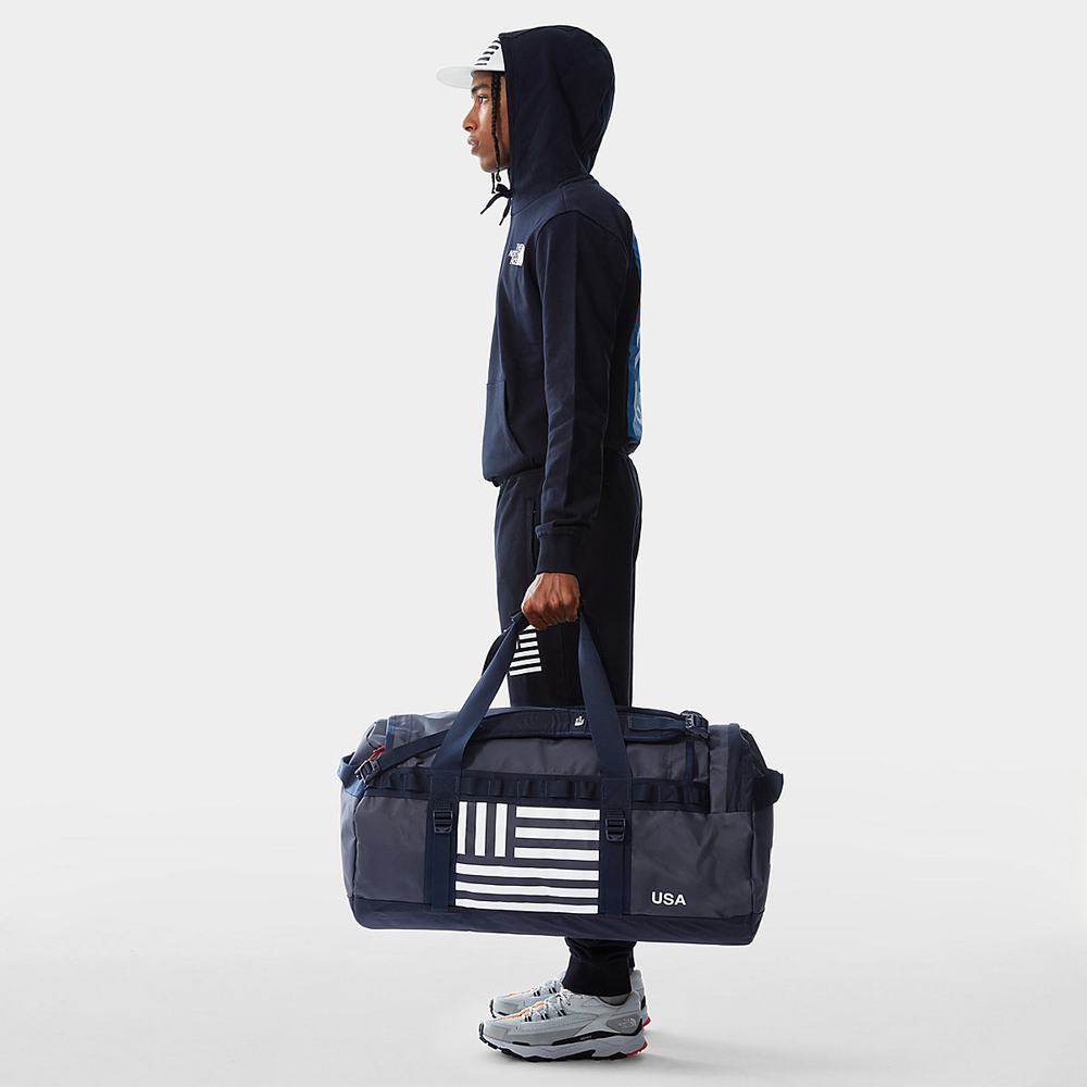 Cestovná taška The North Face INTERNATIONAL COLLECTION BASE CAMP DUFFEL Panske Námornícka Modrá Biele | RUL-840692
