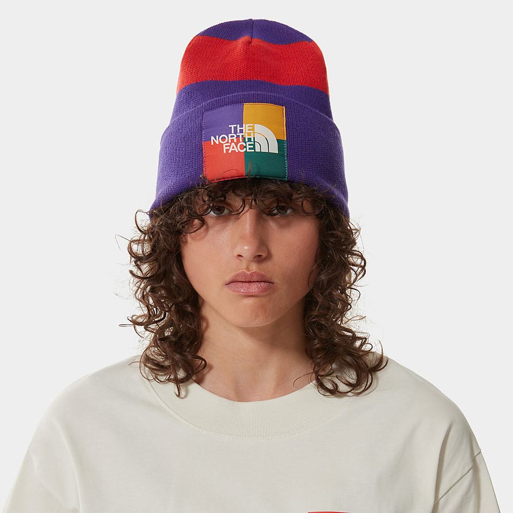 Ciapky The North Face Colourblock Pletené Beanie Damske Nachový | EVN-312057