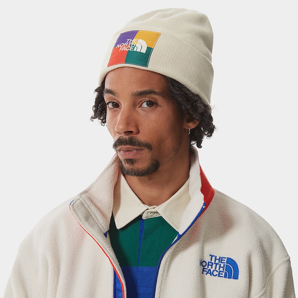 Ciapky The North Face Colourblock Pletené Beanie Damske Biele | HPV-093821