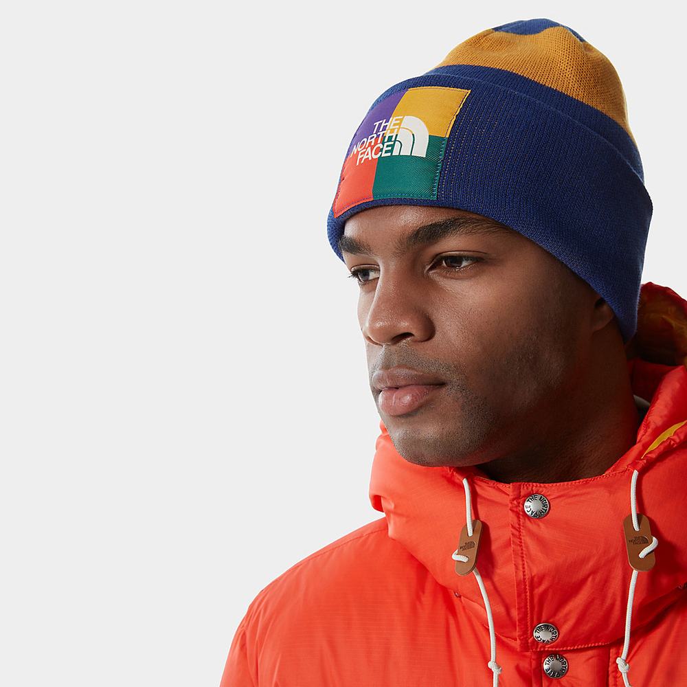 Ciapky The North Face Colourblock Pletené Beanie Damske Modre | JMV-408397