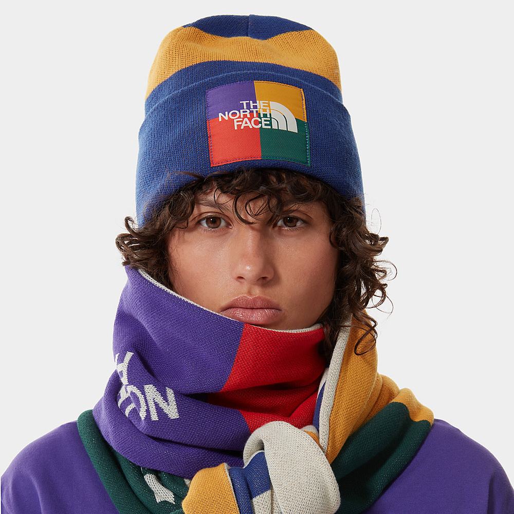 Ciapky The North Face Colourblock Pletené Beanie Damske Modre | JMV-408397