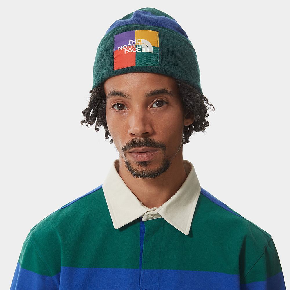 Ciapky The North Face Colourblock Pletené Beanie Damske Zelene | TVB-584170