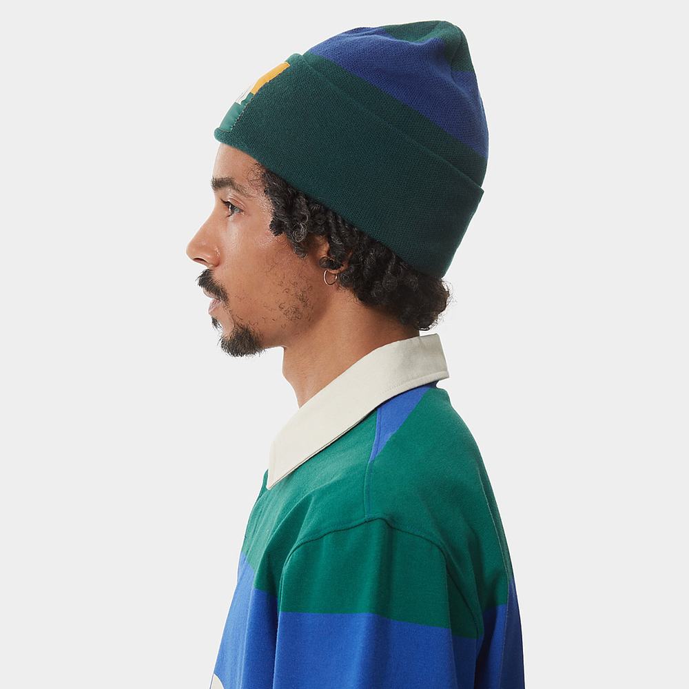 Ciapky The North Face Colourblock Pletené Beanie Damske Zelene | TVB-584170