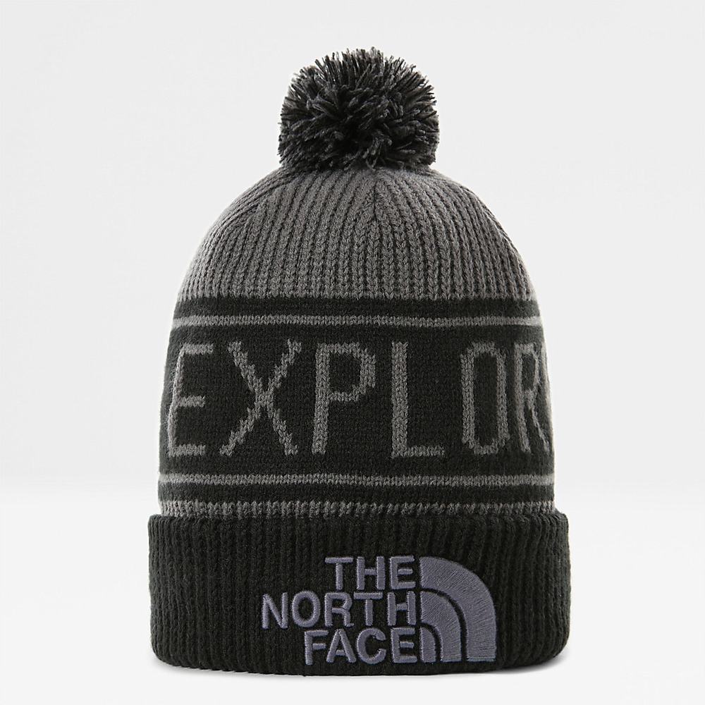 Ciapky The North Face Retro TNF Pom Beanie Panske Siva Čierne | EJD-051273
