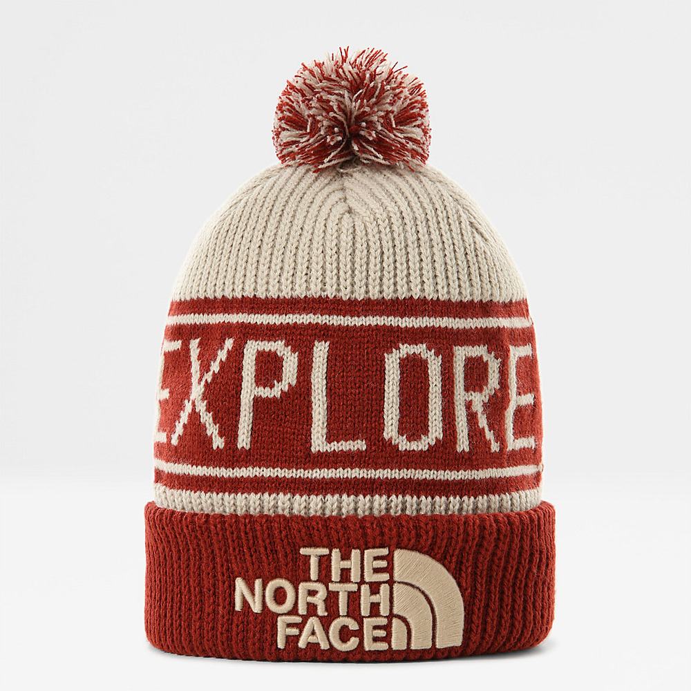 Ciapky The North Face Retro TNF Pom Beanie Panske Tmavo Červené | FAN-378506