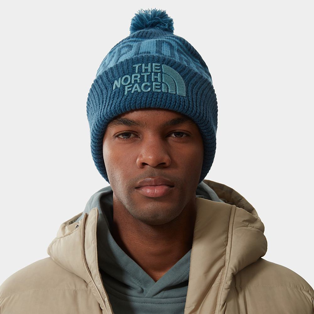 Ciapky The North Face Retro TNF Pom Beanie Panske Modre | MQN-891074