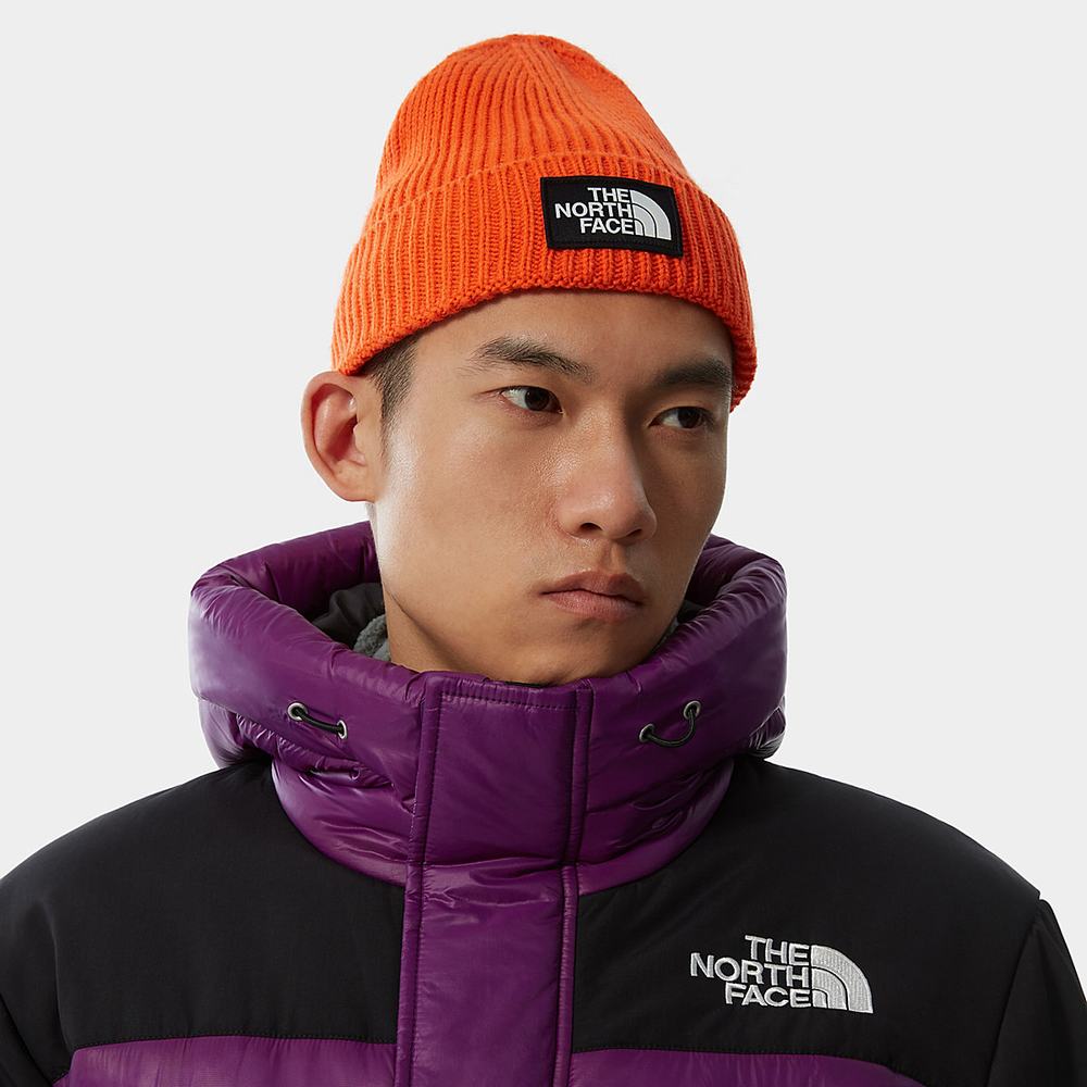 Ciapky The North Face TNF Logo Box Cuffed Beanie Panske Červené Oranžové | UVD-923507