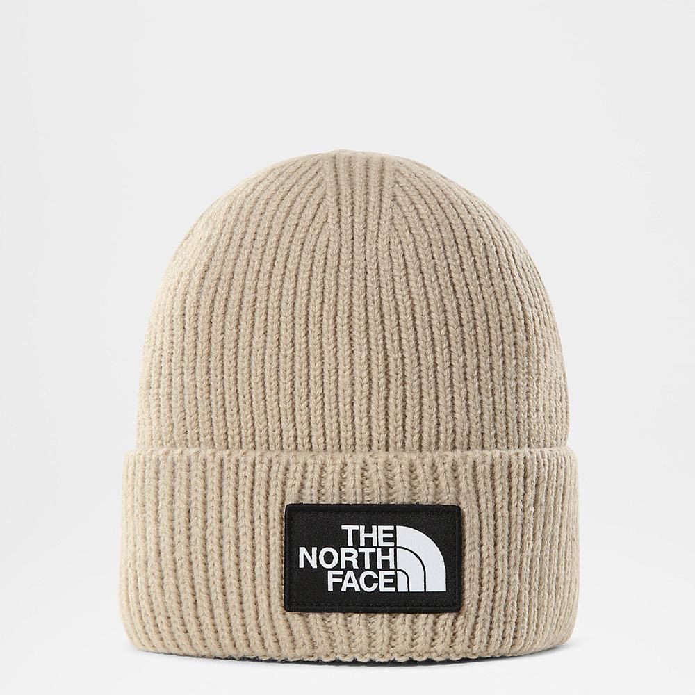 Ciapky The North Face TNF Logo Box Cuffed Beanie Damske Svetlo Hnede | VKZ-948052