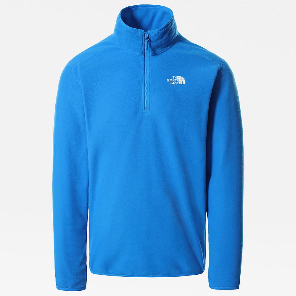 Fleece Mikiny The North Face 100 Glacier Quarter-Zip Panske Modre | DRF-649127