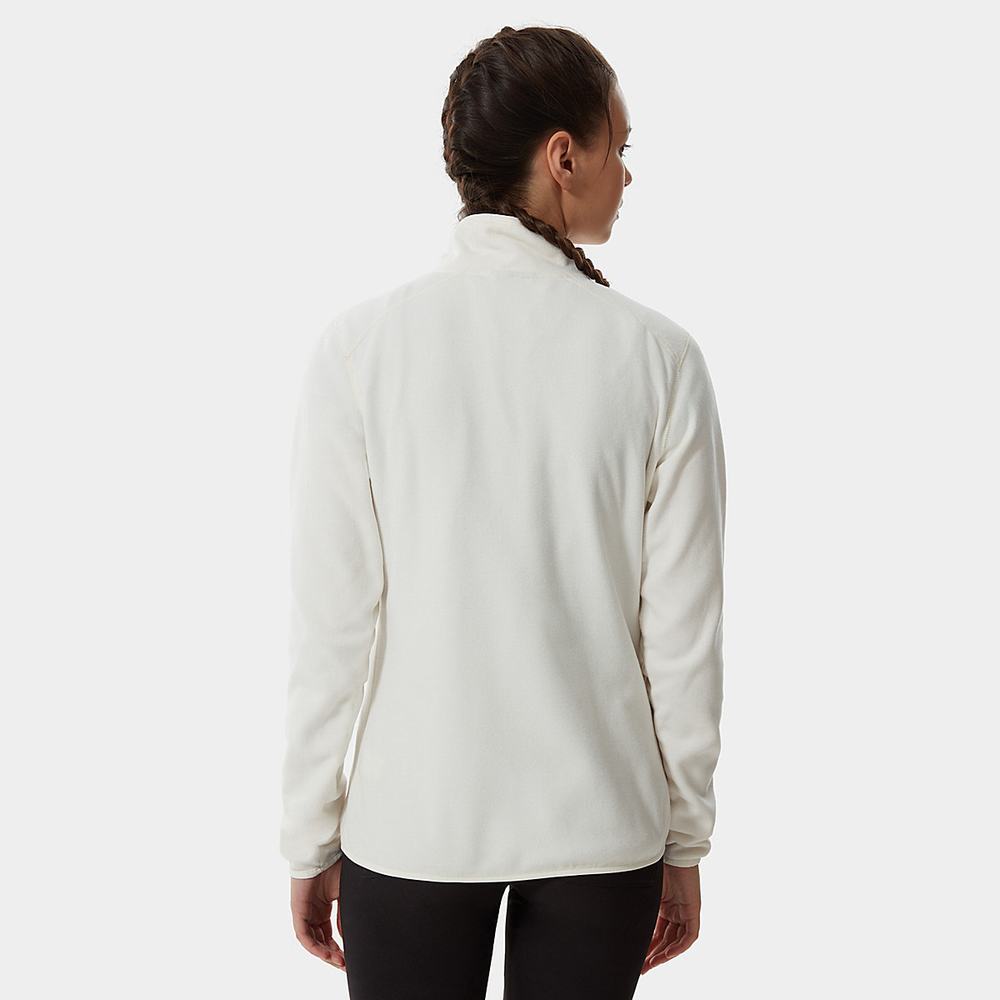 Fleece Mikiny The North Face 100 Glacier Quarter-Zip Damske Biele | DZF-948071
