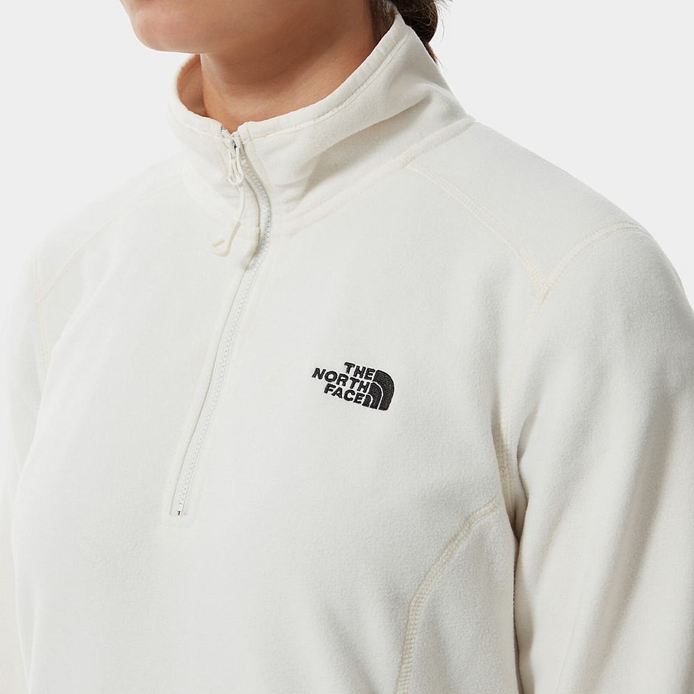 Fleece Mikiny The North Face 100 Glacier Quarter-Zip Damske Biele | DZF-948071
