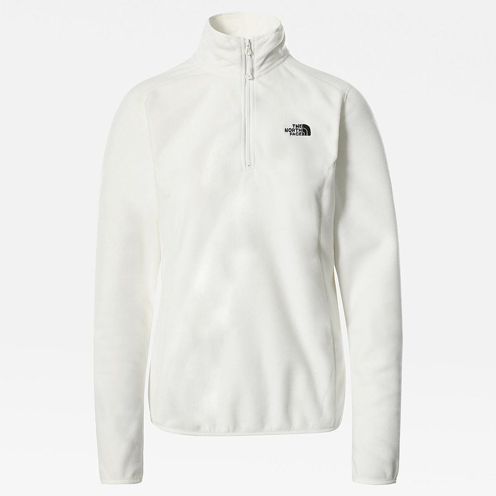 Fleece Mikiny The North Face 100 Glacier Quarter-Zip Damske Biele | DZF-948071