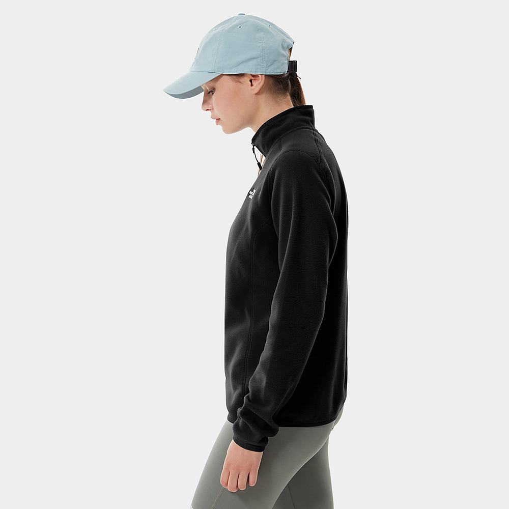 Fleece Mikiny The North Face 100 Glacier Quarter Zip Damske Čierne | ELZ-931074