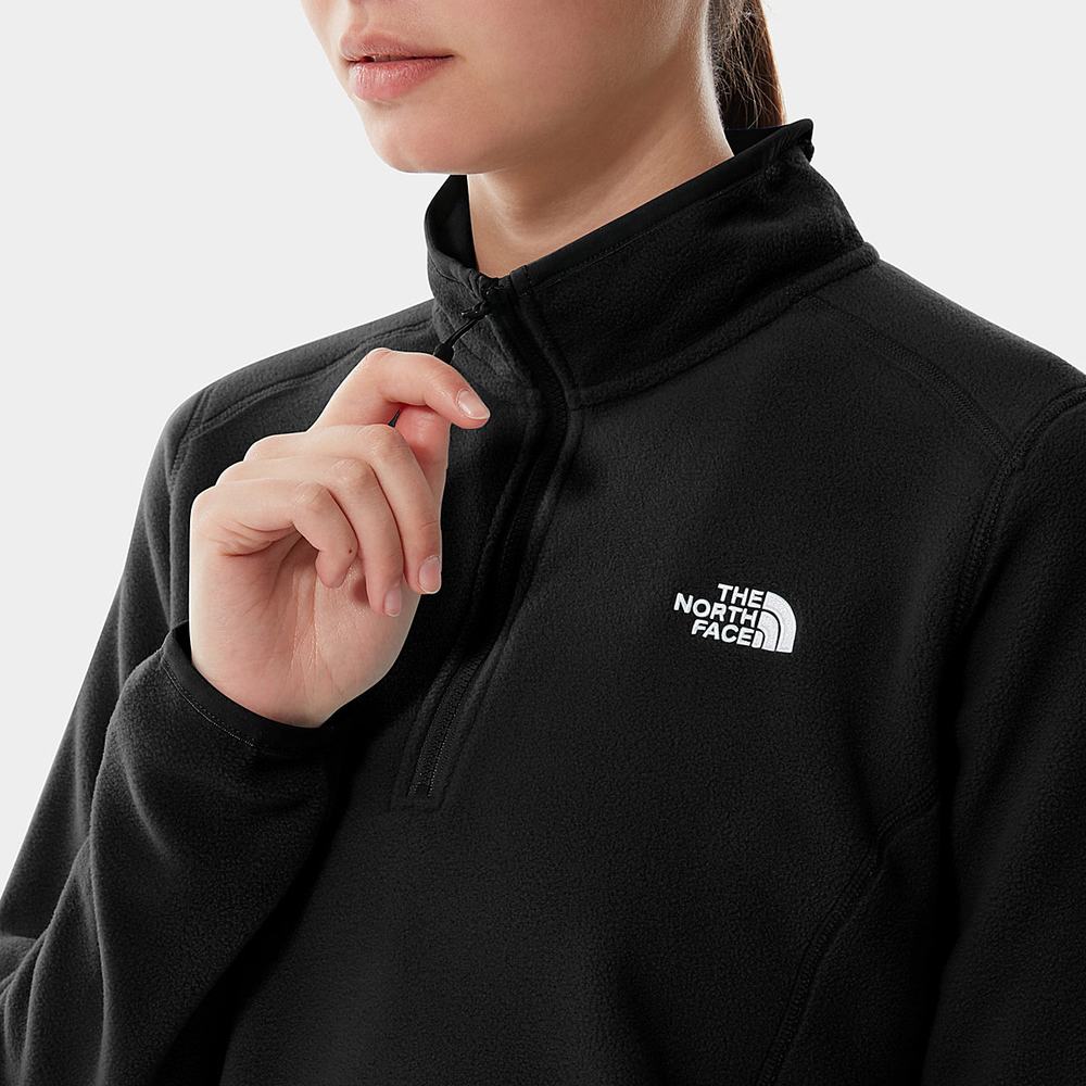 Fleece Mikiny The North Face 100 Glacier Quarter Zip Damske Čierne | ELZ-931074