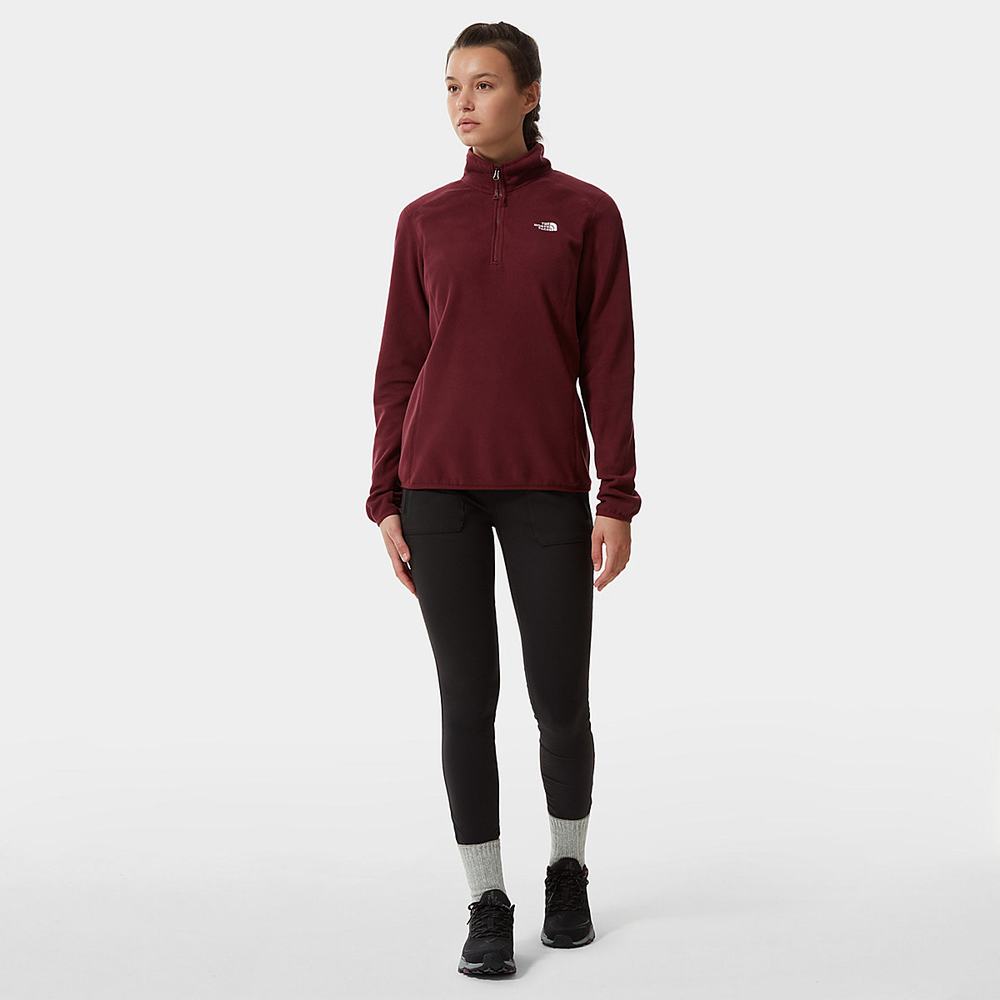 Fleece Mikiny The North Face 100 Glacier Quarter-Zip Damske Červené | GQX-936820