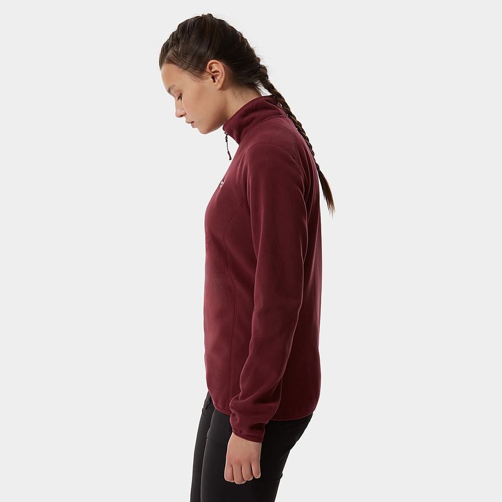 Fleece Mikiny The North Face 100 Glacier Quarter-Zip Damske Červené | GQX-936820