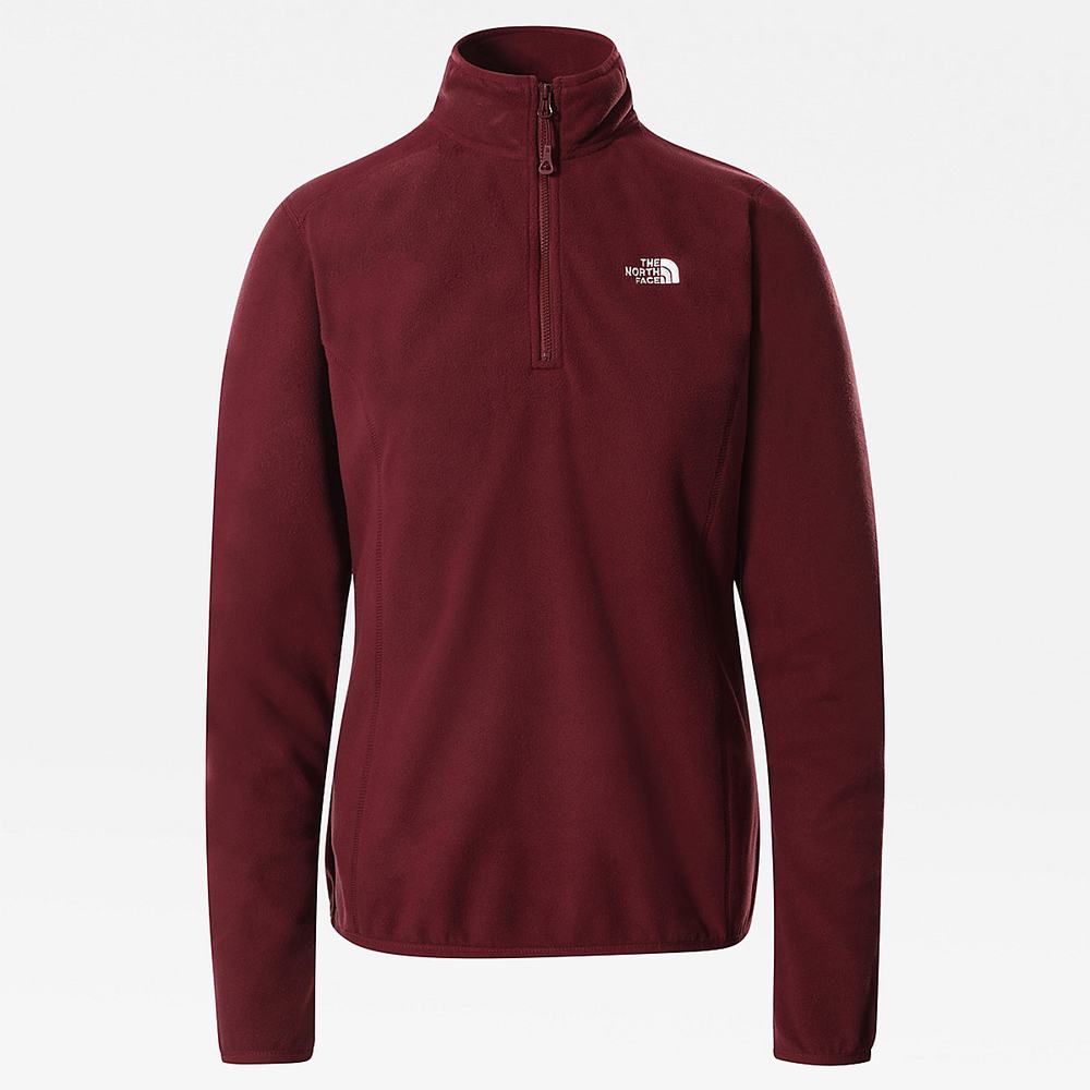 Fleece Mikiny The North Face 100 Glacier Quarter-Zip Damske Červené | GQX-936820