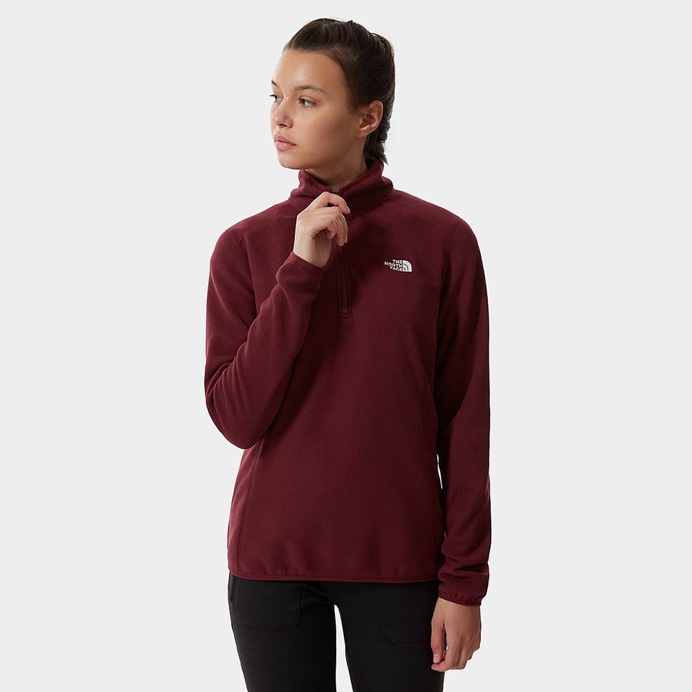 Fleece Mikiny The North Face 100 Glacier Quarter-Zip Damske Červené | GQX-936820