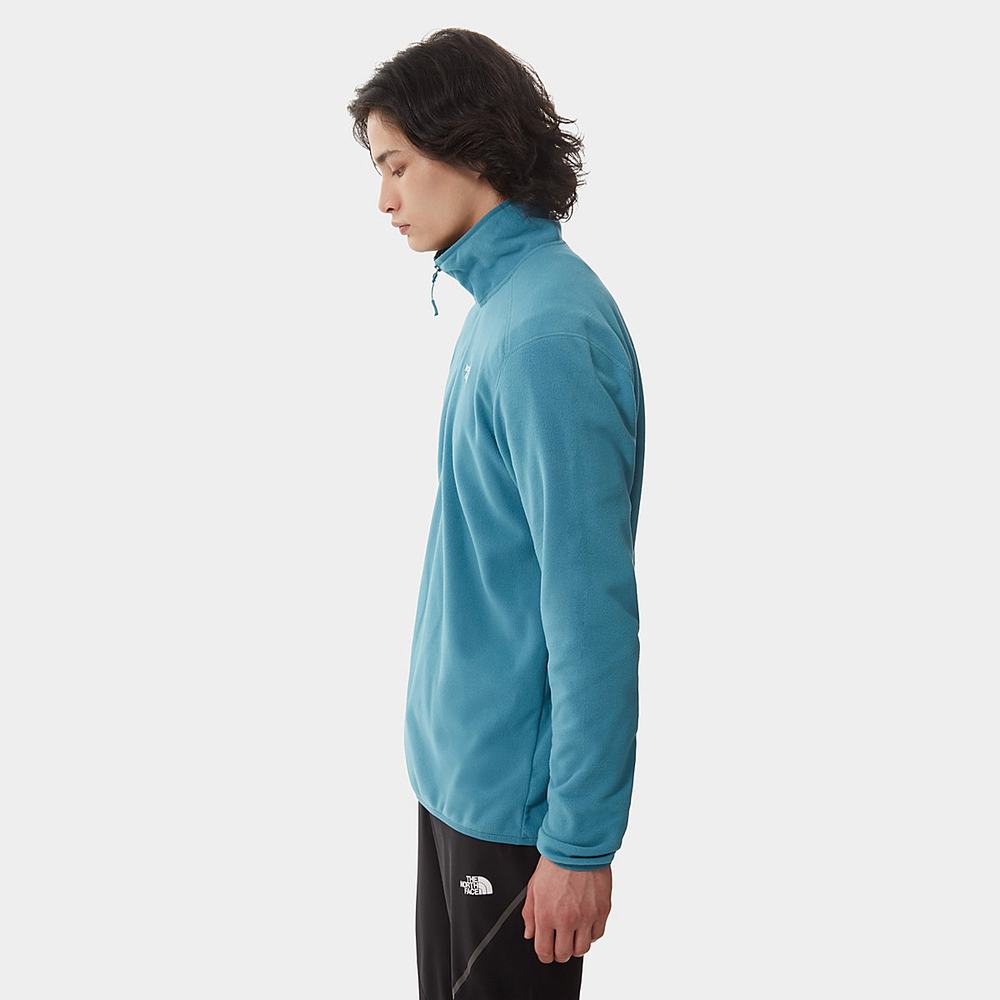 Fleece Mikiny The North Face 100 Glacier Quarter-Zip Panske Modre | OTC-864795