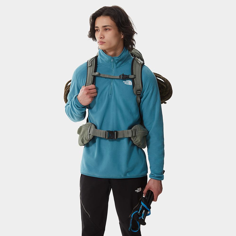 Fleece Mikiny The North Face 100 Glacier Quarter-Zip Panske Modre | OTC-864795