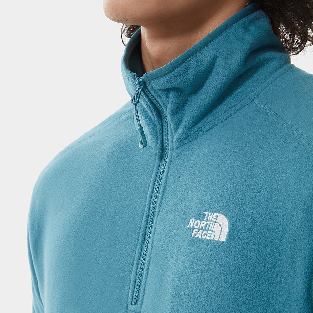 Fleece Mikiny The North Face 100 Glacier Quarter-Zip Panske Modre | OTC-864795