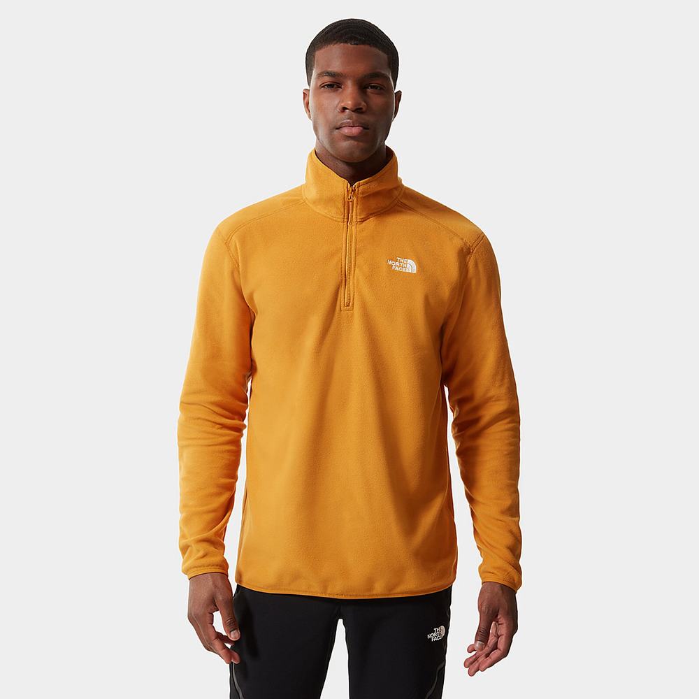 Fleece Mikiny The North Face 100 Glacier Quarter-Zip Panske Žlté | QVE-632518
