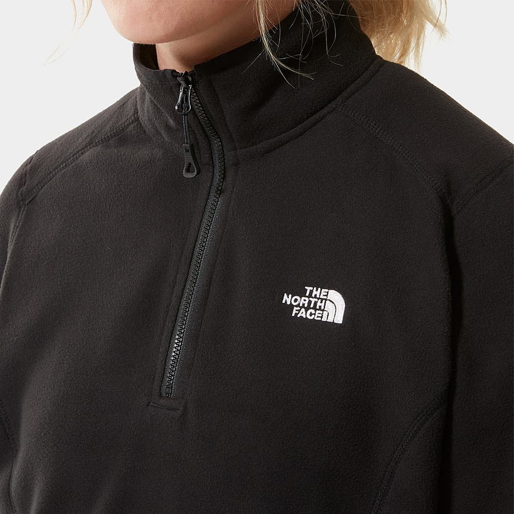 Fleece Mikiny The North Face 100 Glacier Quarter-Zip Damske Čierne | STN-985710