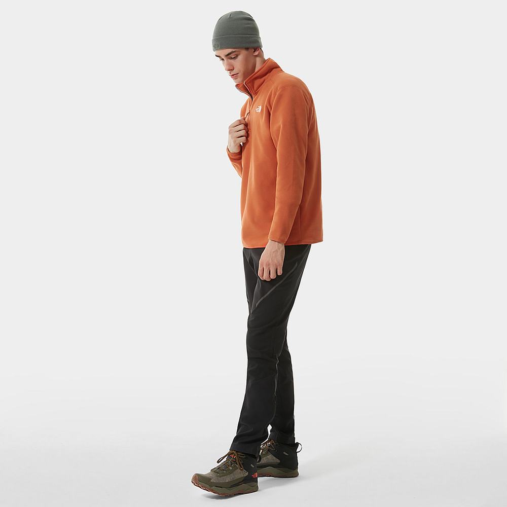 Fleece Mikiny The North Face 100 Glacier Quarter-Zip Panske Oranžové | VQW-938465