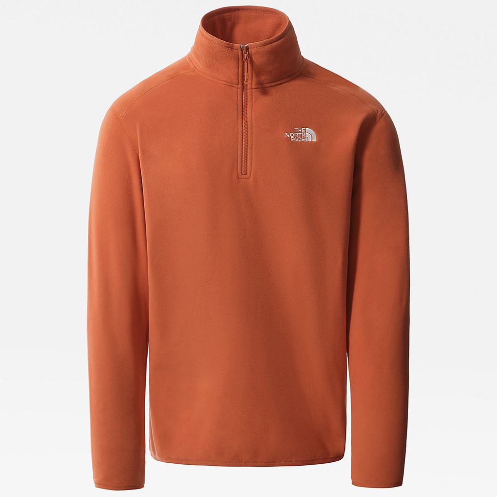 Fleece Mikiny The North Face 100 Glacier Quarter-Zip Panske Oranžové | VQW-938465
