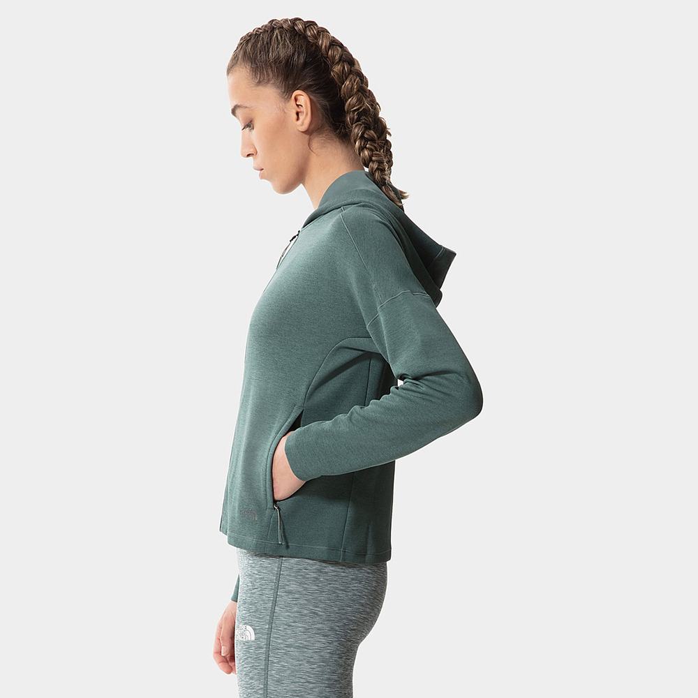 Fleece Mikiny The North Face Active Trailove Basin Zip-Up Damske Zelene | TMW-534067
