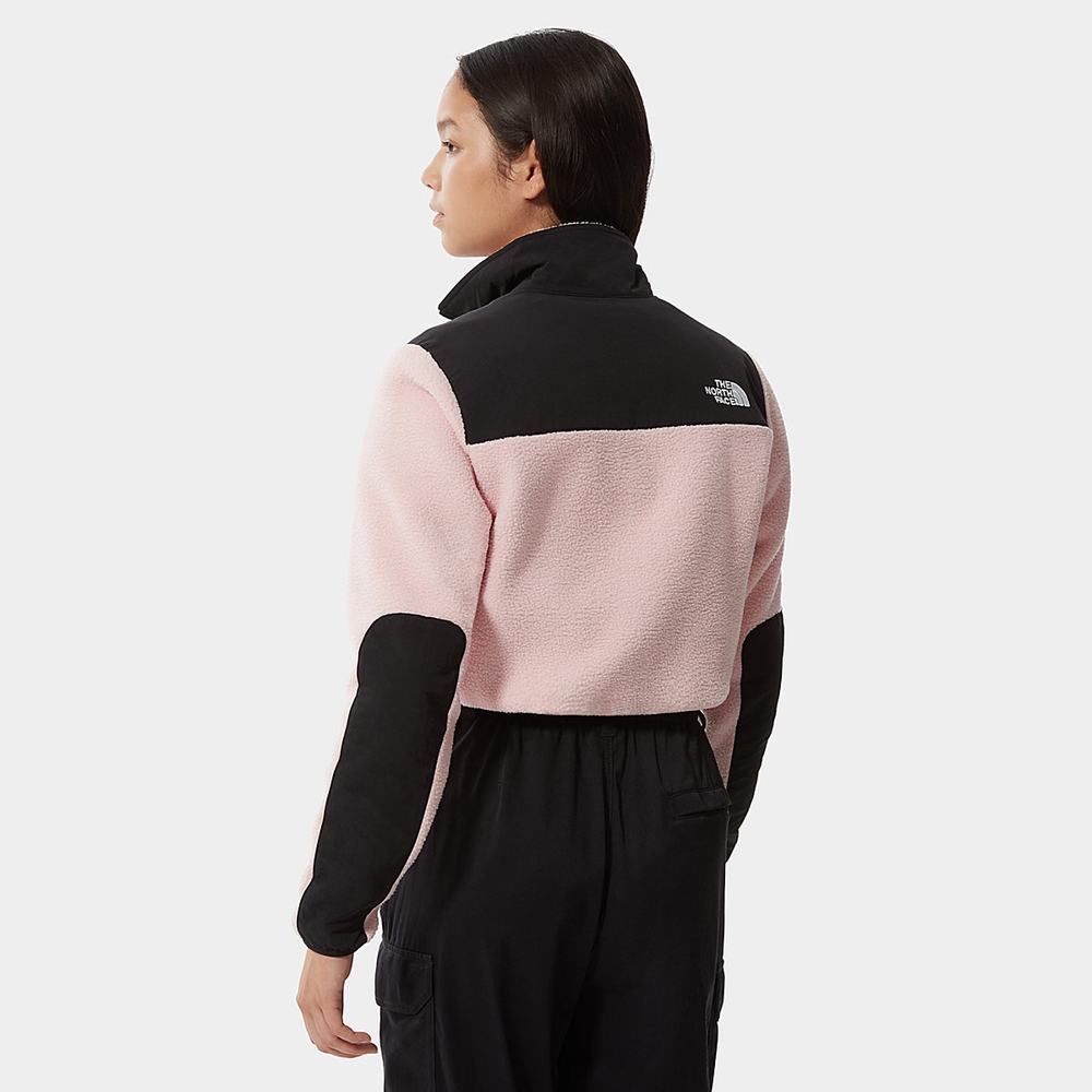 Fleece Mikiny The North Face Cropped Denali Damske Ruzove | QAI-201658