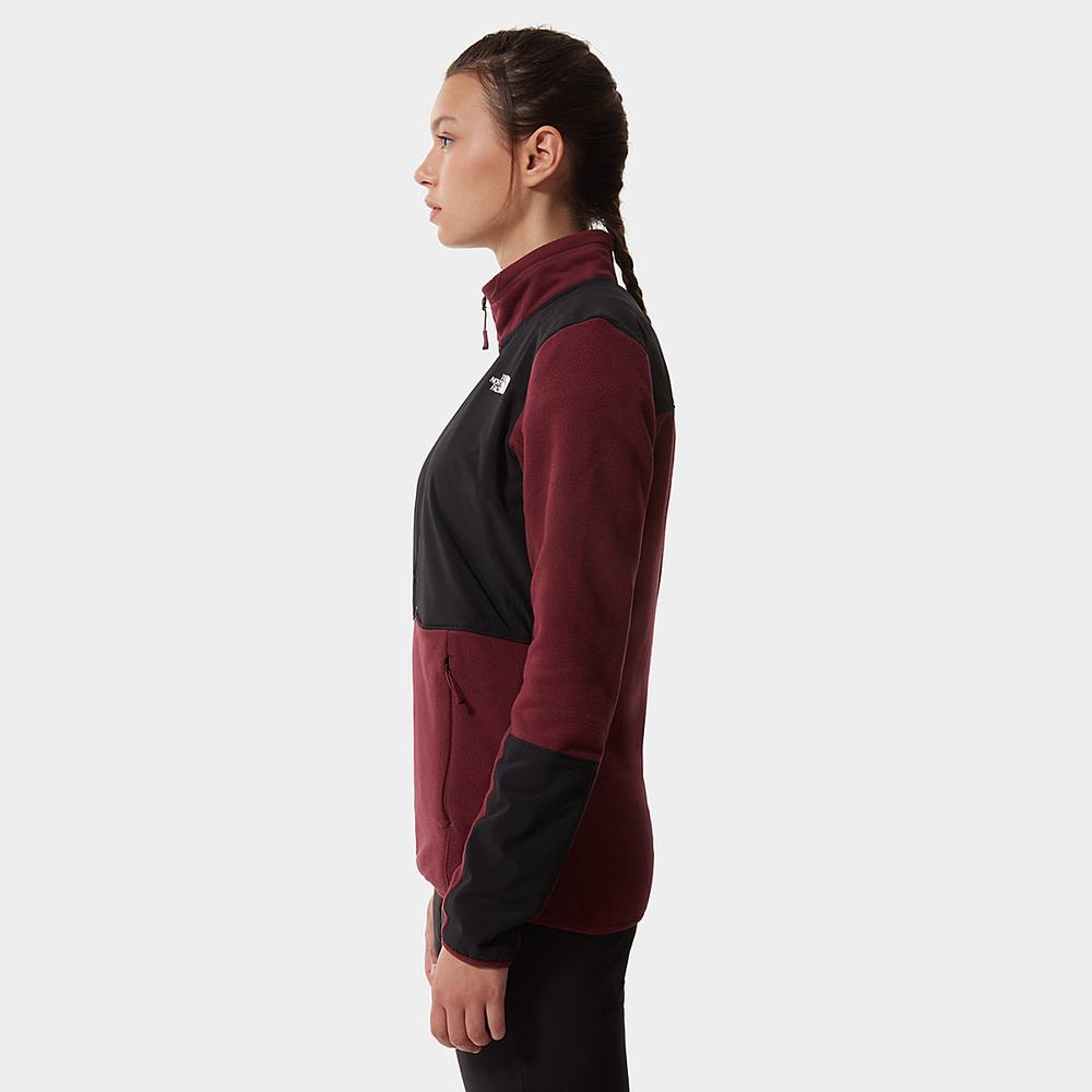 Fleece Mikiny The North Face Diablo Stredná Vrstva Quarter-Zip Damske Červené Čierne | DVX-462901