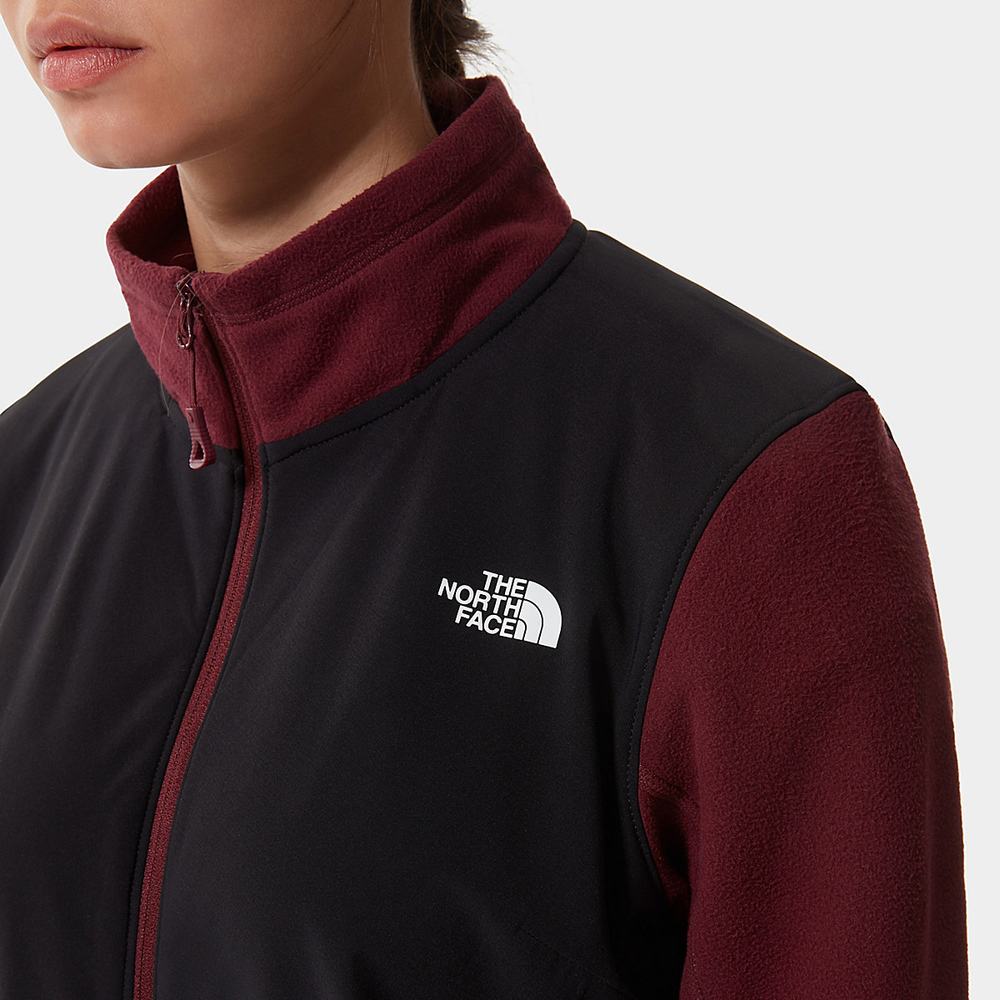 Fleece Mikiny The North Face Diablo Stredná Vrstva Quarter-Zip Damske Červené Čierne | DVX-462901
