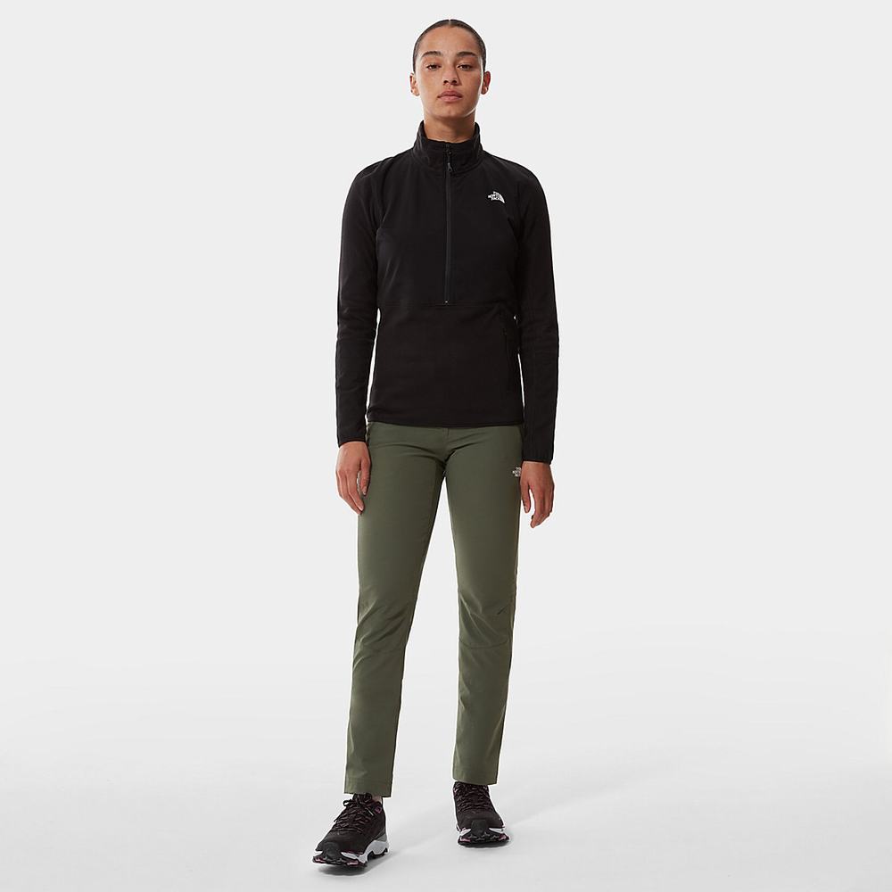 Fleece Mikiny The North Face Diablo Stredná Vrstva Quarter-Zip Damske Čierne | VIR-893547