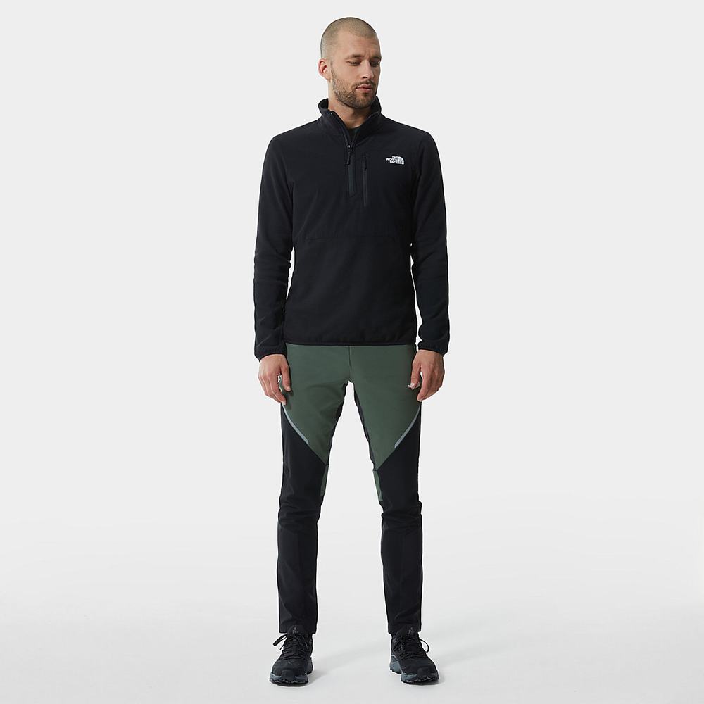 Fleece Mikiny The North Face Glacier Pro Quarter-Zip Panske Čierne | EQF-283547